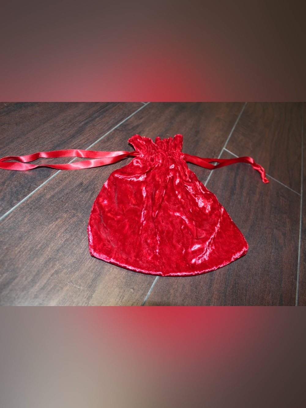 Red Velvet Drawstring Pouch